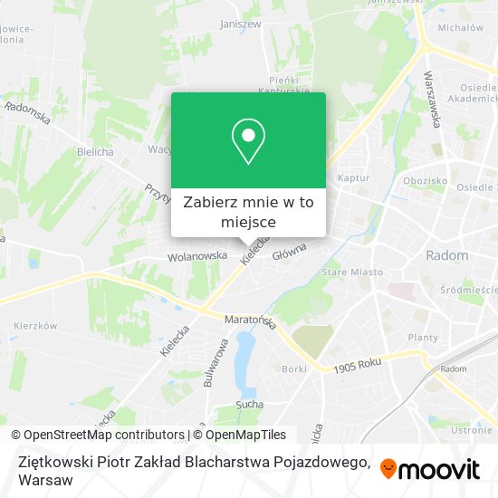 Mapa Ziętkowski Piotr Zakład Blacharstwa Pojazdowego