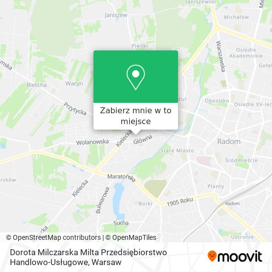 Mapa Dorota Milczarska Milta Przedsiębiorstwo Handlowo-Usługowe