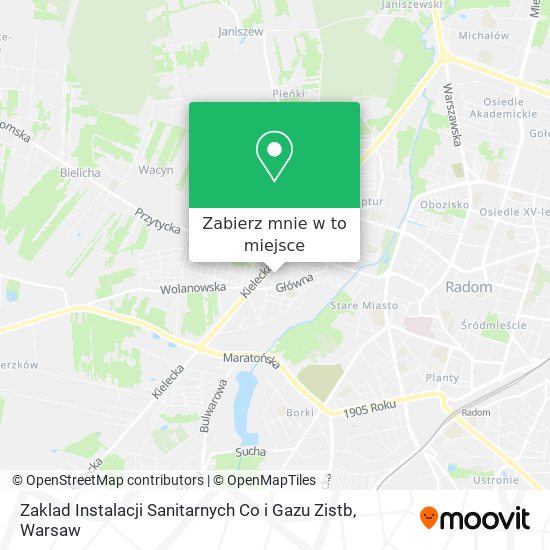 Mapa Zaklad Instalacji Sanitarnych Co i Gazu Zistb