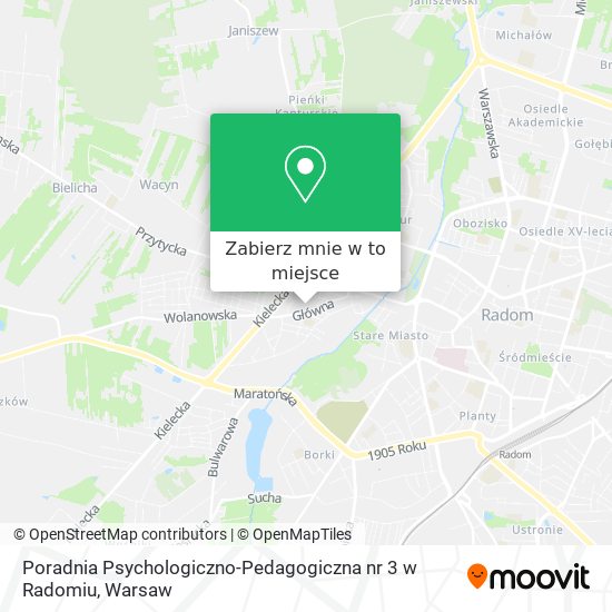 Mapa Poradnia Psychologiczno-Pedagogiczna nr 3 w Radomiu