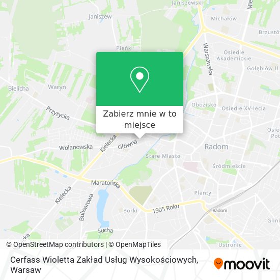 Mapa Cerfass Wioletta Zakład Usług Wysokościowych