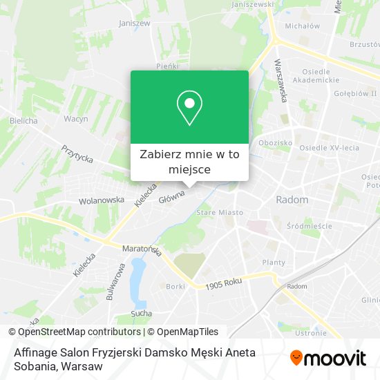 Mapa Affinage Salon Fryzjerski Damsko Męski Aneta Sobania