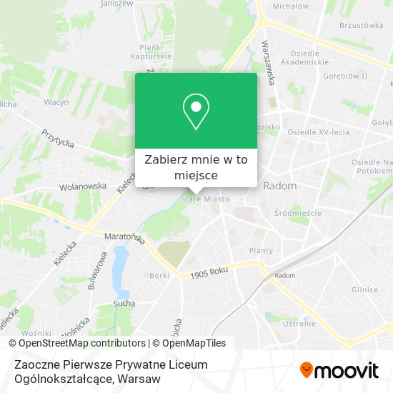 Mapa Zaoczne Pierwsze Prywatne Liceum Ogólnokształcące