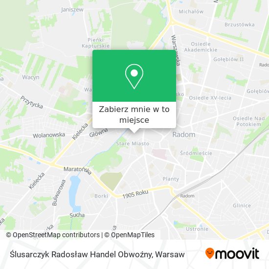 Mapa Ślusarczyk Radosław Handel Obwoźny