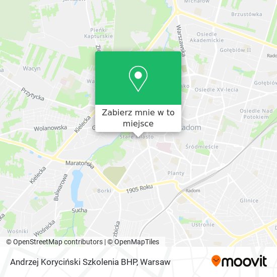 Mapa Andrzej Koryciński Szkolenia BHP