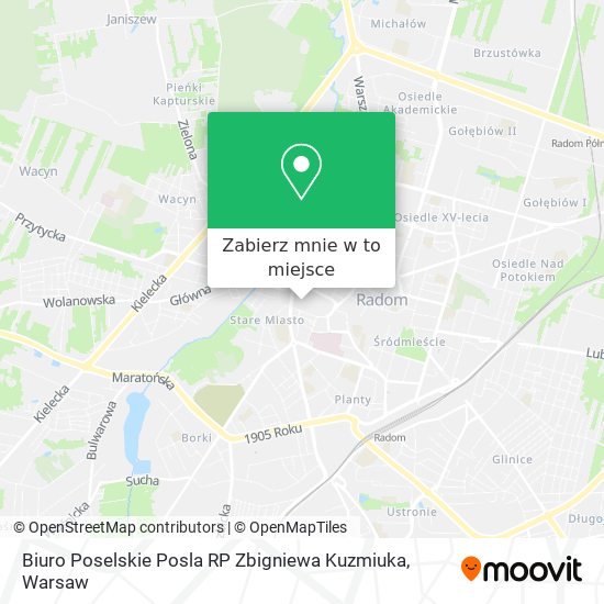 Mapa Biuro Poselskie Posla RP Zbigniewa Kuzmiuka