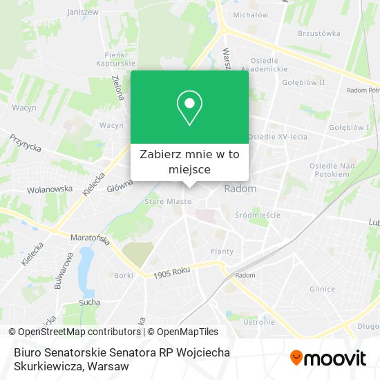 Mapa Biuro Senatorskie Senatora RP Wojciecha Skurkiewicza