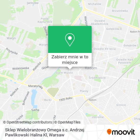 Mapa Sklep Wielobranżowy Omega s.c. Andrzej Pawlikowski Halina Kl