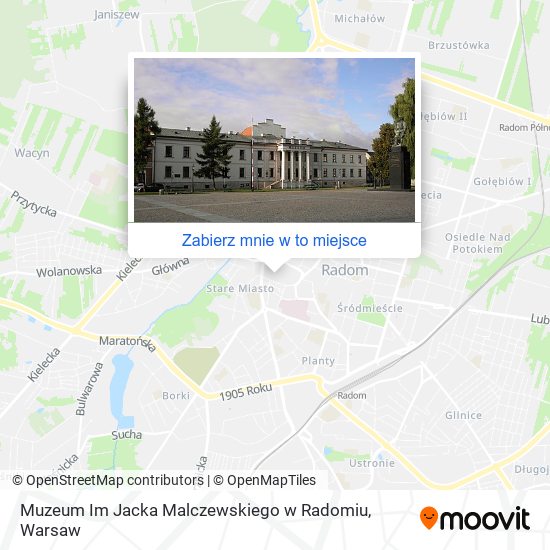 Mapa Muzeum Im Jacka Malczewskiego w Radomiu