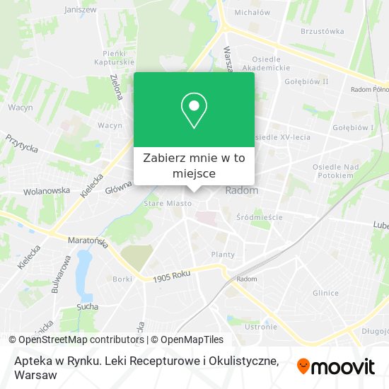 Mapa Apteka w Rynku. Leki Recepturowe i Okulistyczne