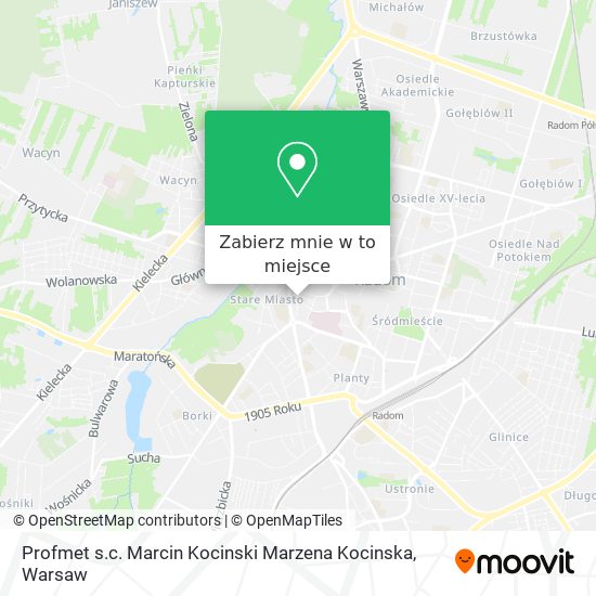 Mapa Profmet s.c. Marcin Kocinski Marzena Kocinska