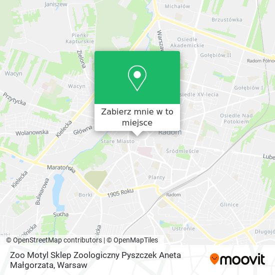 Mapa Zoo Motyl Sklep Zoologiczny Pyszczek Aneta Małgorzata