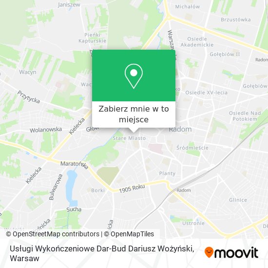 Mapa Usługi Wykończeniowe Dar-Bud Dariusz Wożyński