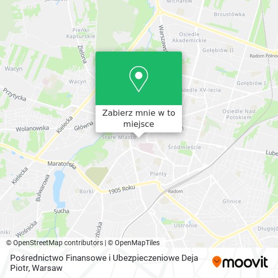 Mapa Pośrednictwo Finansowe i Ubezpieczeniowe Deja Piotr