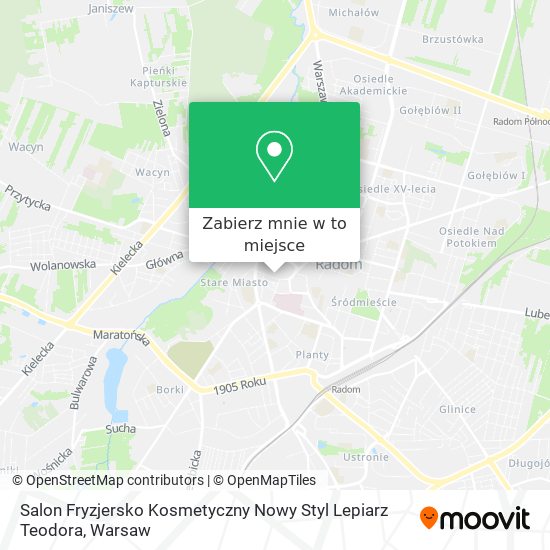 Mapa Salon Fryzjersko Kosmetyczny Nowy Styl Lepiarz Teodora