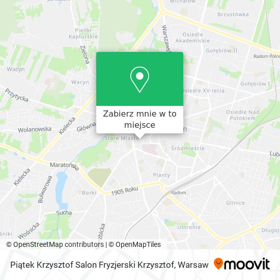 Mapa Piątek Krzysztof Salon Fryzjerski Krzysztof