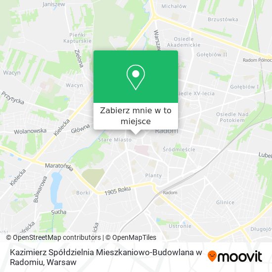 Mapa Kazimierz Spółdzielnia Mieszkaniowo-Budowlana w Radomiu