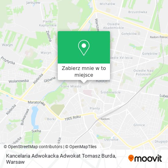 Mapa Kancelaria Adwokacka Adwokat Tomasz Burda