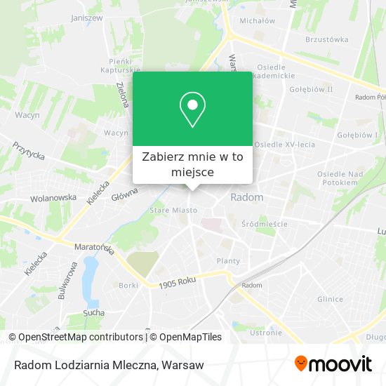 Mapa Radom Lodziarnia Mleczna