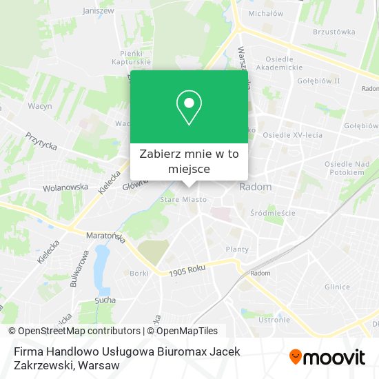 Mapa Firma Handlowo Usługowa Biuromax Jacek Zakrzewski