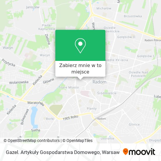 Mapa Gazel. Artykuły Gospodarstwa Domowego