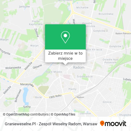 Mapa Granieweselne.Pl - Zespół Weselny Radom