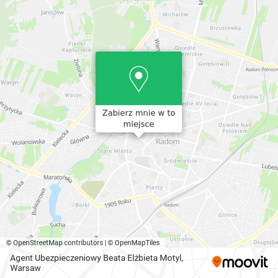 Mapa Agent Ubezpieczeniowy Beata Elżbieta Motyl