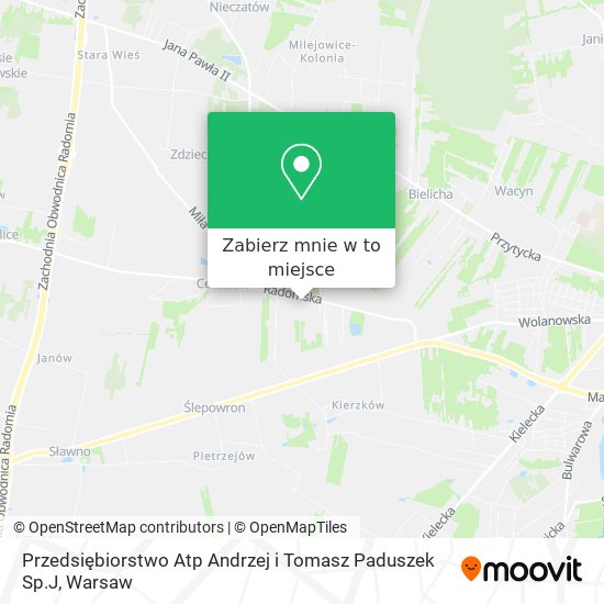 Mapa Przedsiębiorstwo Atp Andrzej i Tomasz Paduszek Sp.J