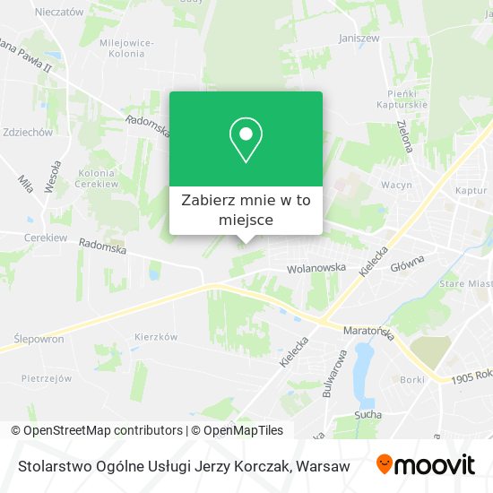 Mapa Stolarstwo Ogólne Usługi Jerzy Korczak