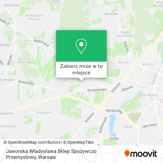 Mapa Jaworska Władysława Sklep Spożywczo Przemysłowy