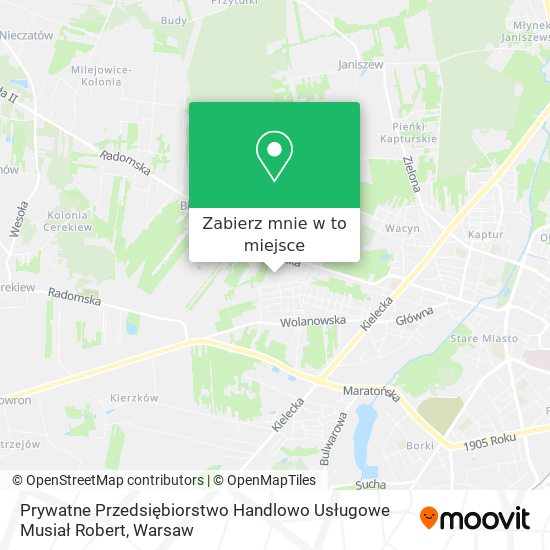 Mapa Prywatne Przedsiębiorstwo Handlowo Usługowe Musiał Robert