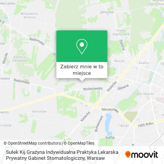 Mapa Sułek Kij Grażyna Indywidualna Praktyka Lekarska Prywatny Gabinet Stomatologiczny