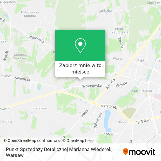 Mapa Punkt Sprzedaży Detalicznej Marianna Wiederek