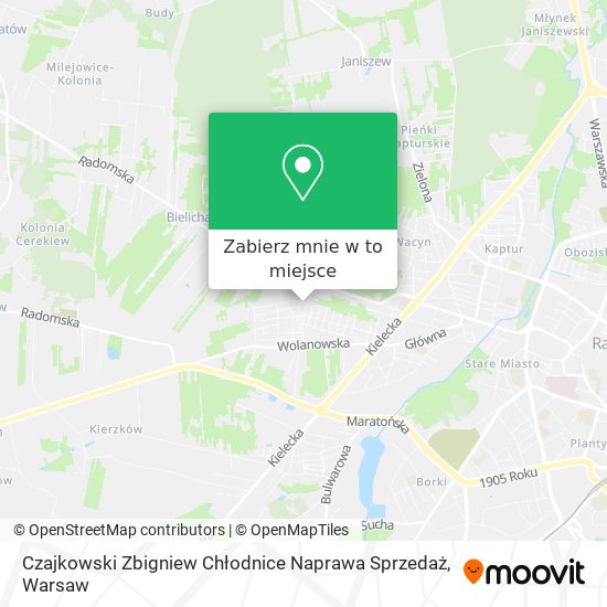 Mapa Czajkowski Zbigniew Chłodnice Naprawa Sprzedaż