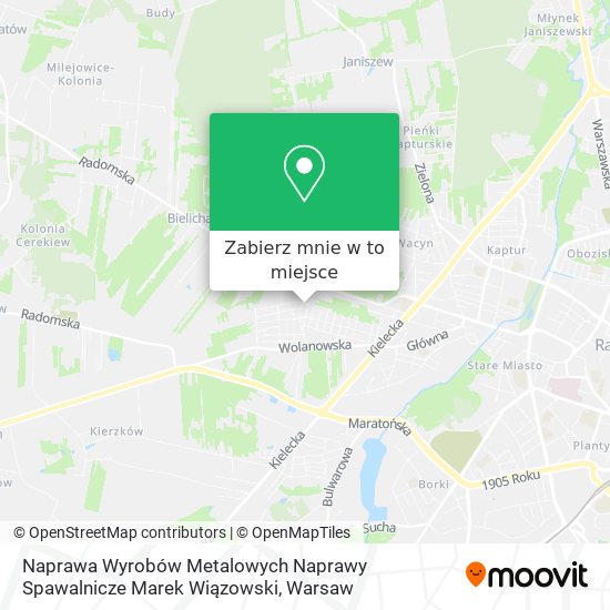 Mapa Naprawa Wyrobów Metalowych Naprawy Spawalnicze Marek Wiązowski