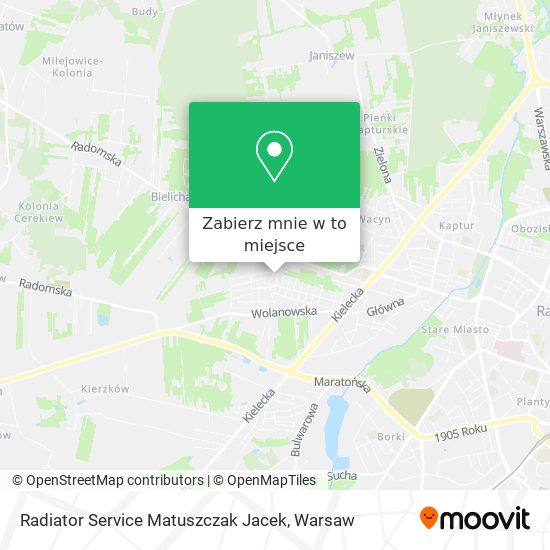 Mapa Radiator Service Matuszczak Jacek