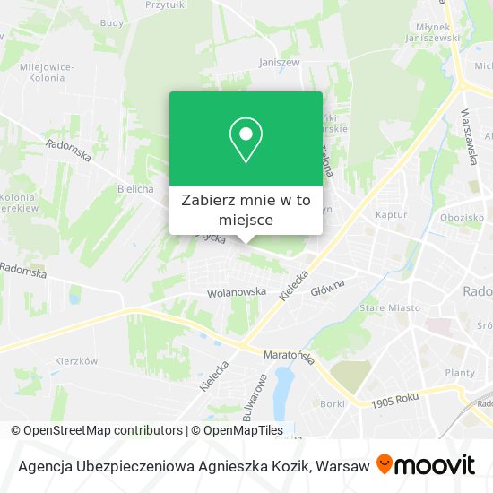 Mapa Agencja Ubezpieczeniowa Agnieszka Kozik