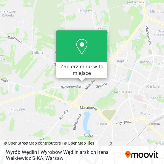 Mapa Wyrób Wędlin i Wyrobów Wędliniarskich Irena Walkiewicz S-KA