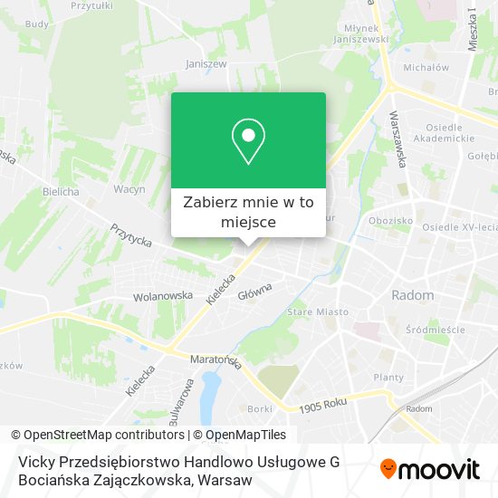 Mapa Vicky Przedsiębiorstwo Handlowo Usługowe G Bociańska Zajączkowska