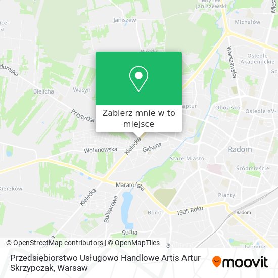 Mapa Przedsiębiorstwo Usługowo Handlowe Artis Artur Skrzypczak