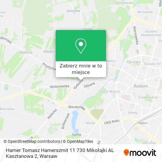 Mapa Hamer Tomasz Hamerszmit 11 730 Mikołajki AL Kasztanowa 2