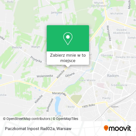 Mapa Paczkomat Inpost Rad02a