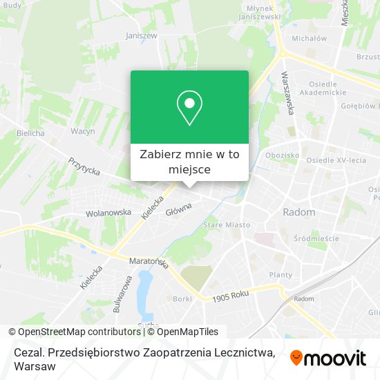 Mapa Cezal. Przedsiębiorstwo Zaopatrzenia Lecznictwa