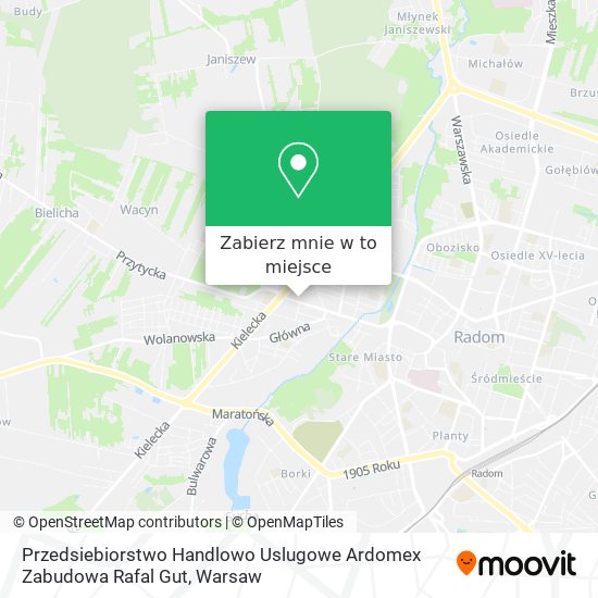 Mapa Przedsiebiorstwo Handlowo Uslugowe Ardomex Zabudowa Rafal Gut