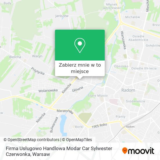 Mapa Firma Usługowo Handlowa Modar Car Sylwester Czerwonka