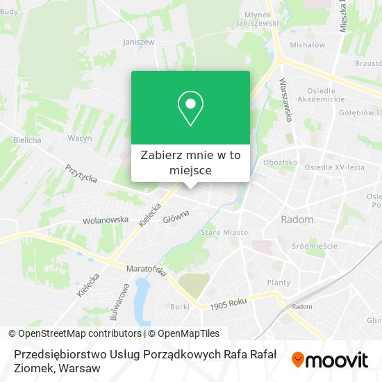 Mapa Przedsiębiorstwo Usług Porządkowych Rafa Rafał Ziomek