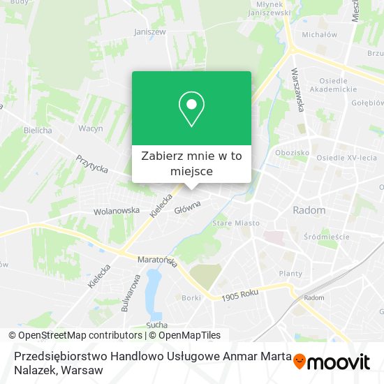 Mapa Przedsiębiorstwo Handlowo Usługowe Anmar Marta Nalazek