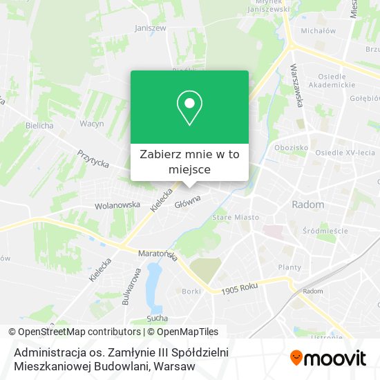 Mapa Administracja os. Zamłynie III Spółdzielni Mieszkaniowej Budowlani