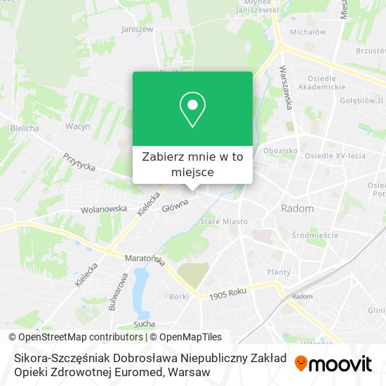 Mapa Sikora-Szczęśniak Dobrosława Niepubliczny Zakład Opieki Zdrowotnej Euromed