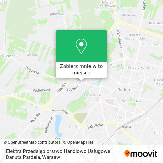 Mapa Elektra Przedsiębiorstwo Handlowo Usługowe Danuta Pardela